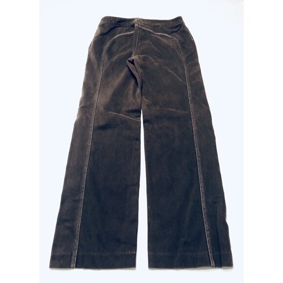 J Crew Womens Size 10 Straight Leg Pants Metallic Stitching Brown Boho - Picture 2 of 7